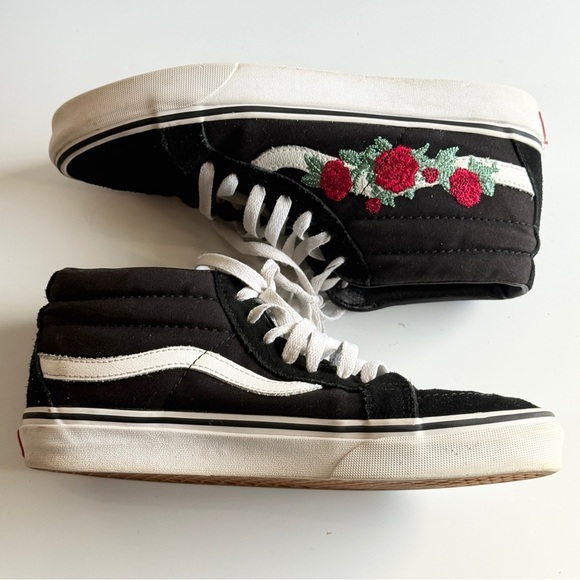 Vans SK-8 Mid Rose Thorn Shoe Sneakers Size Men 7 Women 8.5 - Picture 6 of 11